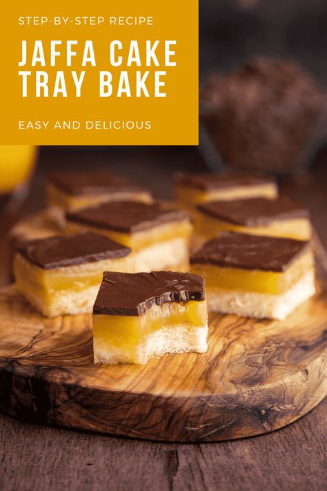 Jaffa Cake Traybake Jaffa Cakes Recipe, Jaffa Cake Birthday Cake, Jaffa Cake Cake, English Traybake, Cake Traybake, Jaffa Cake Recipe, Traybake Recipes, Traybake Cake, Cake Sheet