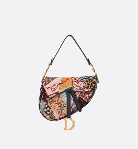 Saddle bag in embroidered canvas - Dior Couture, Cercei Din Lut Polimeric, Dior Purse, Embroidered Clutch Bag, Best Leather Wallet, Sacs Design, Womens Designer Bags, Handbag Collection, Embroidered Canvas