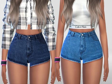 The Sims Resource: Summer Blue Denim Shorts by Pinkzombiecupcakes Cc Shorts Sims 4, Ts4 Shorts Cc, Sims 4 Cc Jean Shorts, Sims 4 Shorts Cc, Sims 4 Cc Summer Clothes, Best Sims 4 Cc, Cc Clothing, Demin Shorts, Cc Shopping