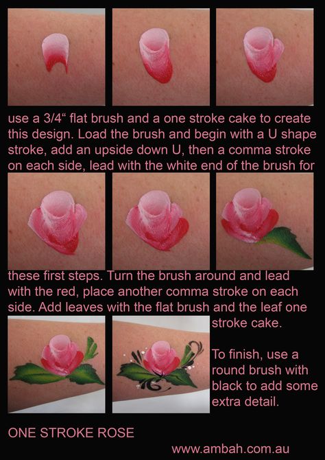 Rose steps. Face Painting Flowers, Mime Face Paint, Art Facts, Face Painting Tips, Girl Face Painting, Face Painting Tutorials, Face Painting Easy, Kids Face Paint, Belly Painting