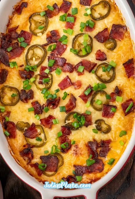 Cheesy Baked Cowboy Dip Baked Cowboy Dip, Cowboy Dip, Cheesy Appetizer, Cheesy Dip, Favorite Dips, Monterey Jack Cheese, Cheese Dip, Dip Recipes, Chili Powder