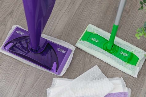 How to Use a Swiffer to Wash Floors Wet Mop Pads, Sweep The Floor, Dust Mop, Wet Floor, Window Unit, Duct Work, Household Chores, Types Of Flooring, Diy Home Crafts