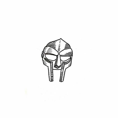 Mf Doom Tatoos, Mf Doom Mask Drawing Simple, Mf Doom Drawing Sketch, Quasimoto Tattoos, Mf Doom Tattoo Ideas, Mf Doom Drawing Easy, Mf Doom Art Drawing, Mf Doom Doodle, Mf Doom Tattoo Design