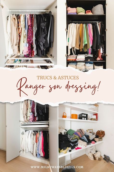 Ranger Son Dressing, Comment Ranger Son Dressing, Dressing Organisation, Organisation Dressing, Inspiration Dressing, Diy Dressing, Mini Dressing, Organiser Son Dressing, Grand Dressing