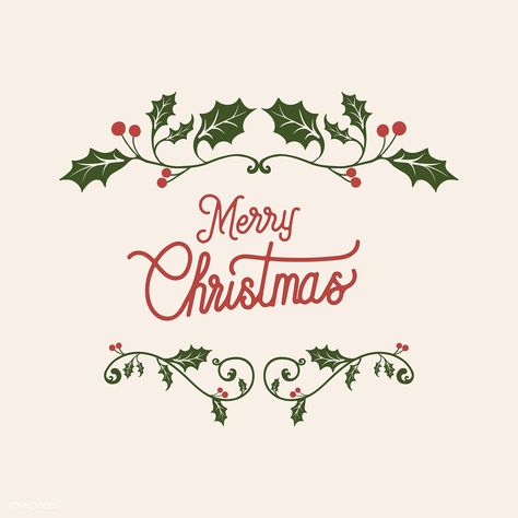 Aesthetic Merry Christmas Text, Marry Christmas Design, Merry Christmas Graphic Design, Christmas Logo Design, Christmas Logo, Merry Christmas Design, Christmas Branches, Christmas Badge, Merry Christmas Text