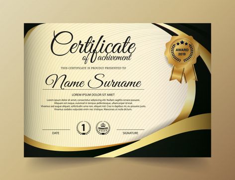 Discover thousands of Premium vectors availables in AI and EPS formats. Download whatever, cancel whenever. Certificate Design Black And Gold, Black Certificate, Illustrator Video, Diploma Design, Graphic Design Cv, Certificate Of Achievement Template, Full Tattoo, Free Certificate Templates, Certificate Background