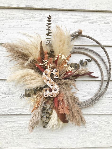 Rope Wreath Western Ranch Gift Decor Rustic Ranch Wall Art Custom Farmhouse Wall Decor Gift for Her Lasso Wreath Western Cowboy Decor - Etsy Rope Wreath Western, Lasso Wreath, Ranch Gifts, Western Wreaths, Western Farmhouse, Rope Wreath, Western Wall Decor, Cowboy Decor, Ranch House Decor