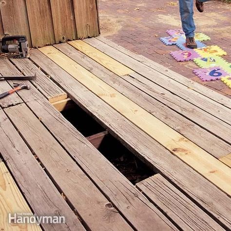 Diy Deck, Deck Building Plans, Deck Restoration, Deck Repair, Laying Decking, Deck Plans, New Deck, Deck Boards, Family Handyman