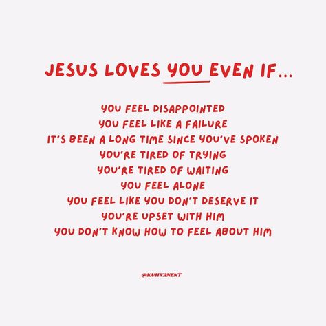 When I didn’t know Jesus, spoke negatively about him and rejected his very being, he still loved me and I want you to know he still loves you too. #jesuslovesyou #jesussaves #christianinspiration #christiancommunity #christianposts #jesusgirl #wog Jesus Love Quotes, Jesus Girl, Tired Of Waiting, Christian Gospel, Tired Of Trying, Love Everyone, Bible Teachings, Bible Journal, Still Love You