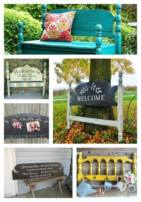 repurposed furniture ideas | ways to repurpose old headboards at A Cultivated Nest Repurposed Headboard, Old Headboard, Headboard Ideas, Diy Headboards, Office Crafts, Refurbished Furniture, Décor Diy, Recycled Furniture, Redo Furniture