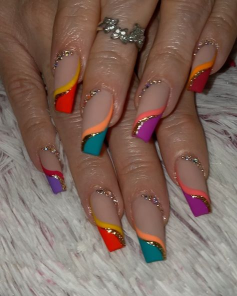 Tabytha on Instagram: “I still can’t get past this set! Tutorial video showing all the items/products/colors is in the link in my bio ☝🏾” Colorful Nails, Nails 2024, Tutorial Video, Summer Nails, Nail Polish, Nail Art, Nails, Instagram, Art