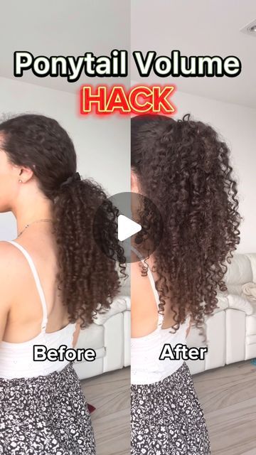 How To Make My Ponytail Look Fuller, Curly High Ponytail Tutorial, How To Make Your Ponytail Look Bigger, How To Make Your Ponytail Look Better, How To Make A Ponytail Look Fuller, How To Add Volume To Curly Hair, How To Make A High Ponytail, How To Make Ponytail Look Fuller, Fuller Ponytail Trick