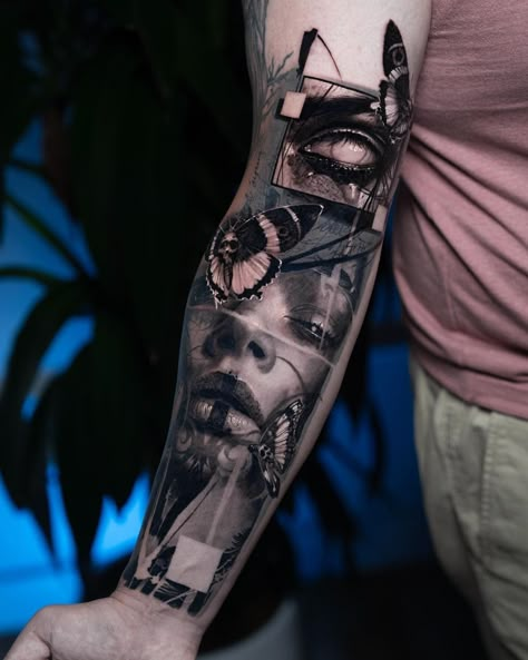 Surrealism Sleeve Tattoo, Dark Realism Sleeve, Surrealism Tattoo Design, Surrealism Tattoos, Surrealism Tattoo, Photo Realism Tattoo, Tattoo Dark, Beetle Tattoo, Lovely Makeup