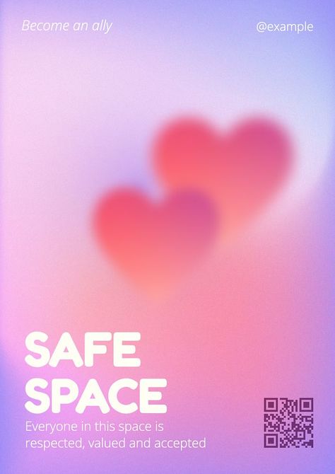 Safe space poster template | free image by rawpixel.com Safe Space Aesthetic, Gradient Poster Design, Safe Space Poster, Poster Template Free, Space Poster, Awesome Designs, Abstract Illustration, Purple Abstract, Cute Poster