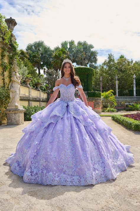 Moda2000 Quince Dresses Purple, Purple And Blue Quinceanera Dresses, Pastel Purple Quinceanera Dress, Lavender 15 Dresses Quinceanera, Purple Chambelan Outfits, Light Purple Sweet 16 Dresses, Lilac Purple Quinceanera Dress, Rapunzel Quince Dress, Tangled Quinceanera Dress