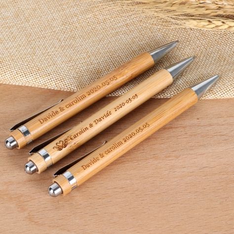 Unique Wedding Gift Ideas, Bamboo Pen, Wedding Favors And Gifts, Wedding Party Supplies, Custom Pens, Unique Wedding Gifts, Wedding Gift Favors, Gifts Wedding, Gifts For Wedding Party