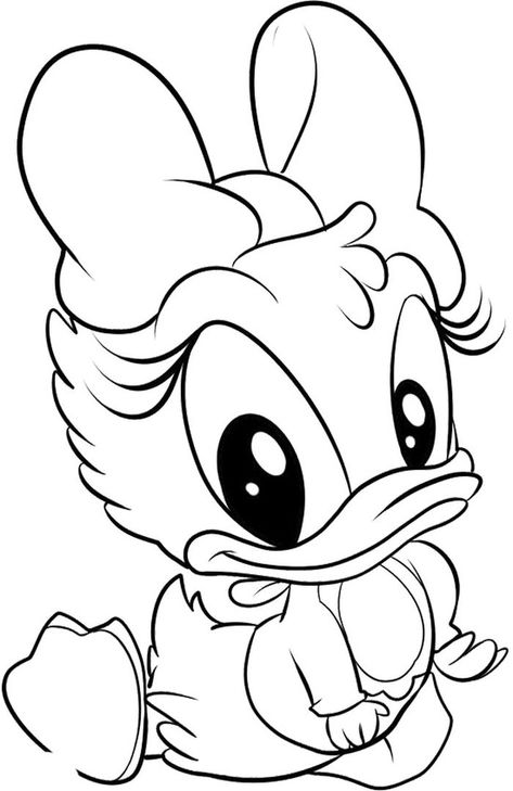 Cute Donald Duck Coloring Pages - Welcome to our Donald Duck coloring pages. Donald Duck is an American cartoon character by Walt Disney. Donald is an anthropomorphic duck with orange-... #coloring #coloringpages #printable Duck Coloring Pages, Pata Daisy, Baby Daisy, Donald And Daisy Duck, Disney Colors, Pola Sulam, Cartoon Coloring Pages, Daisy Duck, Disney Coloring Pages