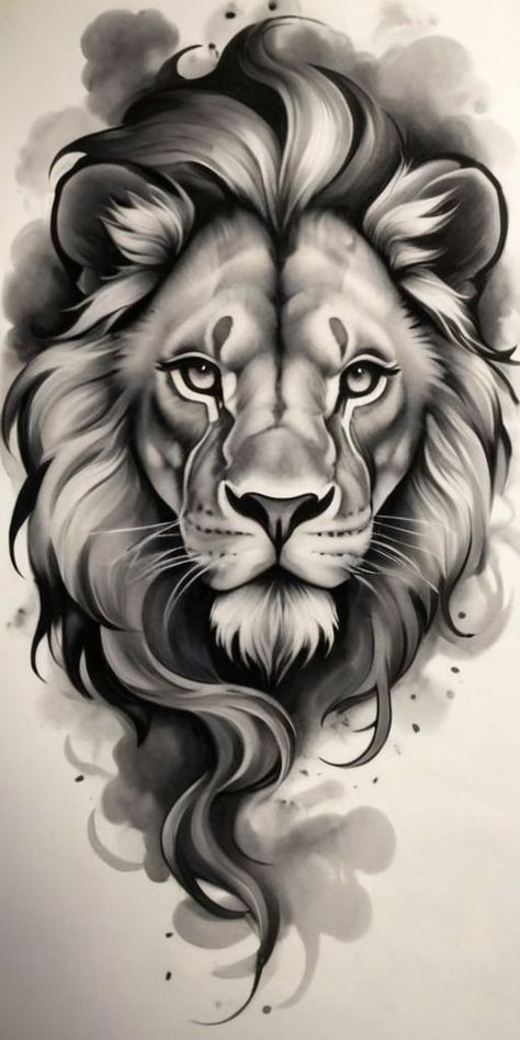 Lion With Blue Eyes Tattoo, Loin Tattoos Design, Leo Inspired Tattoos, Leones Tattoo, Lion Tattoo For Women, 30 Tattoo, Lion Art Tattoo, Leo Tattoo Designs, Lion Sketch