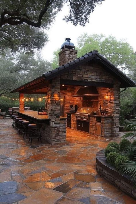 Outside Cooking Area Ideas, Grill Backyard Ideas, Bbq Backyard Design, Outside Kitchen Ideas Outdoor Spaces, Back Patio Ideas On A Budget, Backyard Entertaining Ideas, Outside Kitchen Ideas, Best Backyards, Cool Backyard Ideas