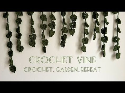 (22) Crochet Vine🪴*Beginner friendly*🪴 Crochet, Garden, Repeat - YouTube Crochet Vines Pattern, Crochet Vines Room Decor, Crochet Vines Free Pattern, Crochet Vines And Leaves Pattern, Crochet Vines, Beginner Friendly Crochet, Crochet Garden, Crochet Garland, Crochet Friends