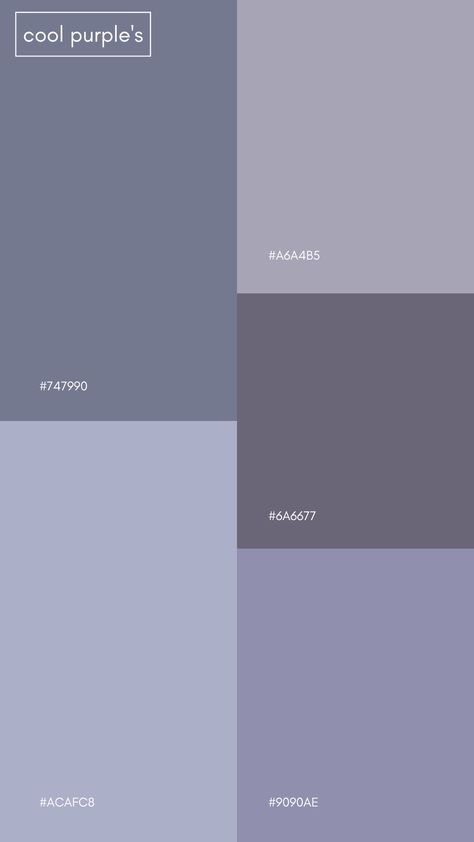 Purple And Grey Colour Palette, Purple Hex Codes, Color Palette Cool, Violet Color Palette, Number Codes, Purple Color Code, Gray Hex, Magnolia Homes Paint, Pallet Color