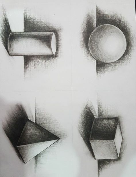 Drawing Shapes For Beginners, 3d Shapes Drawing Shadows, 3d Shading Drawing, Chiaroscuro Drawing Easy, Simple Sketching For Beginners, Sketch Shading Techniques, Pencil Drawings Shading, Easy Drawings Shading, Pencil Shading Drawings Easy For Beginners