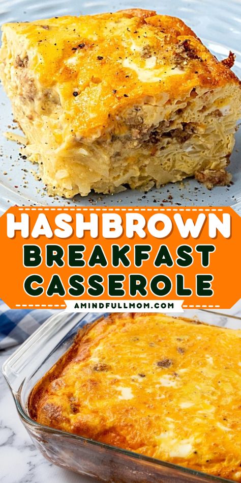 Add this Hashbrown Breakfast Casserole to your Mother's Day brunch ideas! This homemade breakfast casserole is made with frozen hash browns, eggs, sausage, and cheese. You have to try this simple brunch recipe! Sausage Hash Brown Breakfast Casserole, Hash Brown Breakfast Casserole, Sausage Hashbrown Breakfast Casserole, Hash Brown Breakfast, Hashbrown Breakfast, Casserole Breakfast, Breakfast Potato Casserole, Sausage Hash, Best Breakfast Casserole