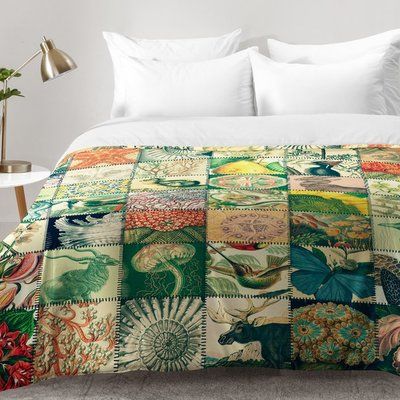 East Urban Home Wonderful World Patchwork Comforter Set Size: King Trailer Upgrades, New Yorker Loft, Bed Design Modern, Acid House, I'm Broke, Basement Bedrooms, Redecorate Bedroom, House Room, Wonderful World