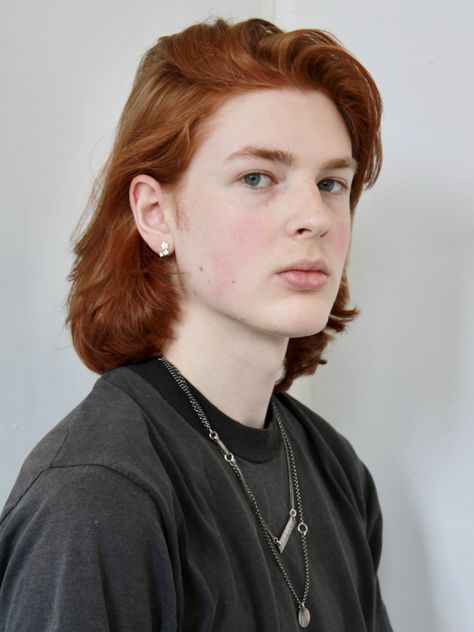 Redhead Male Model, Leland Fraser, Character Vibes, Redhead Men, Face References, Capstone Project, Male Oc, Brendan Fraser, Haircuts For Wavy Hair