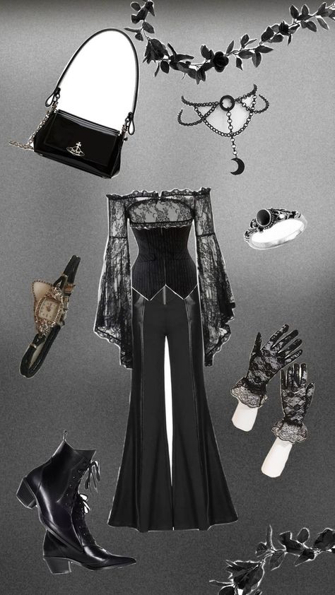 #fashion #outfit #outfitinspo #aesthetic #goth #gothicoutfit #vampire #moon #vintage #vintageoutfit Vampire Moon, Moon Vintage, Goth Outfit, Aesthetic Goth, Gothic Looks, Elegant Gothic, Gothic Outfits, Goth Outfits, Fashion Outfit