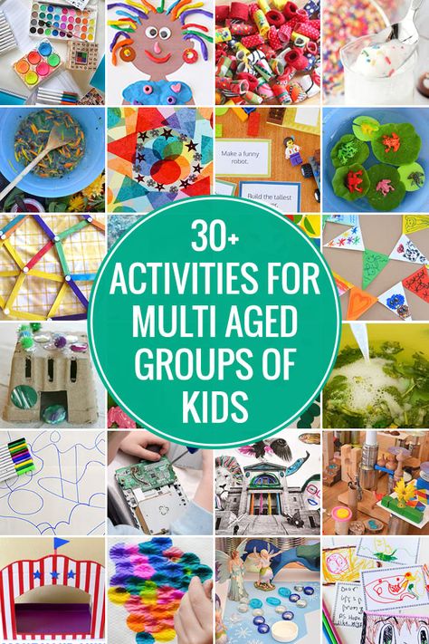 30 Activities for Multi Age Groups - Picklebums Large Group Activities, Kids Group Activities, Playdate Activities, Playgroup Activities, School Age Activities, Group Crafts, Frugal Family, Childcare Activities, Daycare Activities