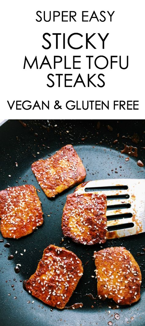 Quick Sticky Maple Tofu {vegan, gluten free} – Gina Burgess Maple Tofu, Tofu Steaks, Tofu Recipes Easy, Tofu Steak, Tofu Vegan, Tofu Recipes Vegan, Keto Vegan, Nutrition Education, Tofu Recipes