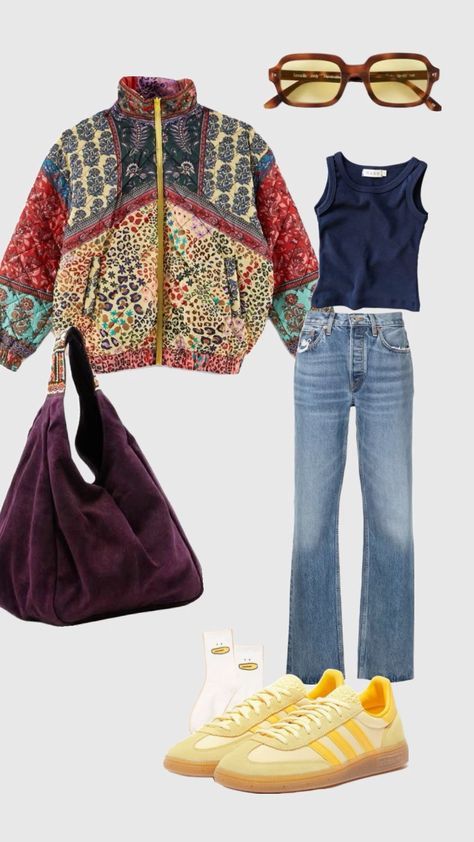 Casual Outfit For Concert, East Coast Street Style, Changing Your Wardrobe Style, Fall 2024 Inspiration, Outfits For Round Face, Timeless Eclectic Fashion, Blue On Denim Outfit, Spring Outfits Colourful, Cold Tone Outfit