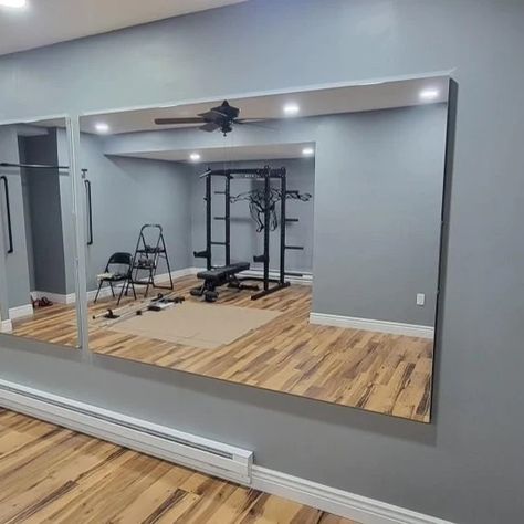 Transform your home gym with the ultimate workout accessory - our wall mounted glassless mirror! Lightweight and shatterproof, this mirror offers crystal-clear reflections for improved form and precision during your workout. Say goodbye to traditional mirrors and hello to a modern, low-maintenance solution. Order yours now and elevate your workout game! Garage Mirror Wall, Glassless Mirror, Gym Wall Mirror Ideas, Home Gym Mirror Wall, Gym Mirror Ideas, Home Gym With Mirror Wall, Home Gym Wall Mirrors, Home Gym Mirror, Garage Gym Mirror Wall