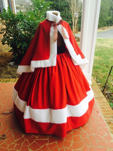 Mrs Clause Victorian Christmas Dress, Mrs Clause Costume, Mrs Claus Outfit, Mrs Claus Dress, Santa Claus Outfit, Xmas Costumes, Mrs Clause, Cape Set, Santa Claus Costume