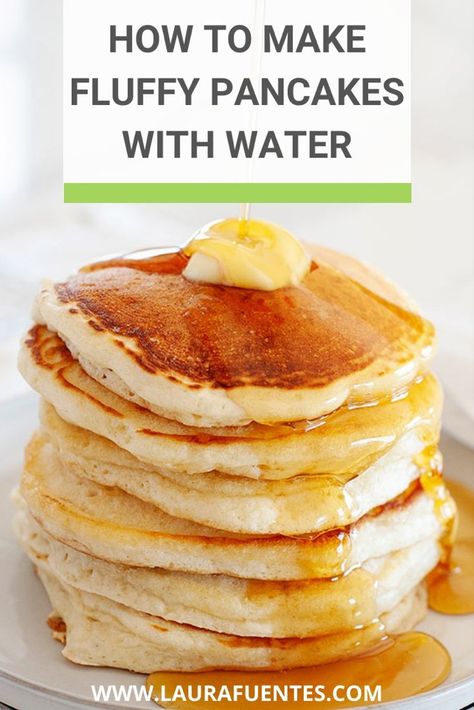 Homemade Pancake Recipe Without Milk, Pancakes With Water, Homemade Pancakes Without Milk, Pancake Recipe With Water, Milkless Pancakes, Milk Free Pancakes, Diy Pancakes, Pancakes Without Milk, Pancake Recipe Without Milk