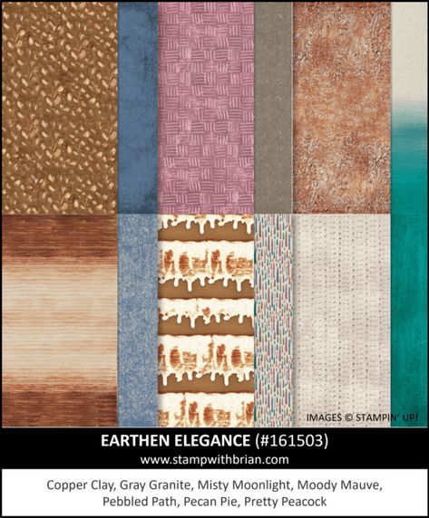 Earthen Elegance Designer Series Paper, Stampin Up! 161503 Stampin Up Earthen Elegance Dsp, Earthen Elegance, Grey Granite, Designer Series Paper, Dusty Pink, Color Inspiration, Color Combinations, New Color, Brown And Grey