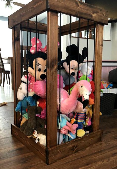 Stuffed Animal Storage Zoo, Kids Playroom Ideas Diy, Stuffed Animal Holder, Stuffed Animal Storage, Toy Rooms, Kids Wood, Organization Kids, Toy Organization, Organization Bedroom