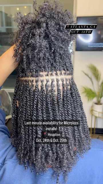 MaNeTaMeD™ Studio on Instagram: "No extensions added! This is for installations only! Consultations are required! Text or dm for more deets! #microlocsextensions #microlocsjourney #microlocsretie #microlocs #atlantamicrolocs #microlocsdc #houstonmicrolocs #locextensionsatl #atlmicrolocs #houstonloctician #microlocsmiami #locjourney #microlocsla #microlocschicago #locextexsionshouston #microlocstwistsextensions #microlocsokc #microlocsdenver #microlocsnewjersey #microlocsstlouis #saintlouismicrolocs #arizonamicrolocs #dcmicrolocs #microlocsdmv #microlocks #atlantalocs #chicagolocs #microlocsbraids #interlocking" Temporary Microlocs, Micro Twists With Extensions, Micro Locs With Extensions, Microlocs With Extensions, 4b Natural Hair, Box Braids Tutorial, Micro Braids Hairstyles, Braids Tutorial, Black Ginger