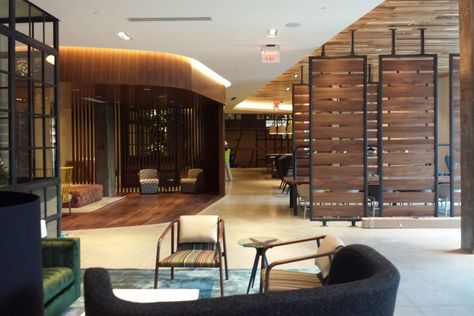 Why Lobbies in Multifamily Buildings Are Worth It – Board & Vellum Apartment Building Lobby, Condo Lobby, Building Lobby, Fireplace Frame, Lobby Lounge, Lobby Interior, Lobby Design, Big Bathrooms, Community Engagement