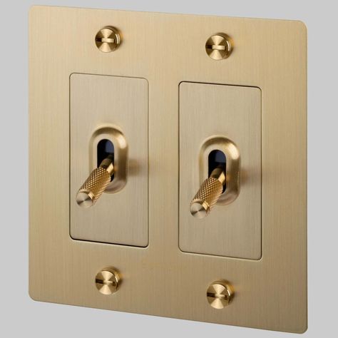 The Buster + Punch Complete 15 Amp 120-277V 3-Way Toggle Switch available in White, Black, Brass, Steel or Smoked Bronze metal finish. 1 or 2 gang option available. The Complete Toggle includes one or two 3-way toggle switches, one 1 or 2-gang wall plate, and detail kits. Can be used in 3-way or single pole applications. <B> Not compatible with 0-10V dimmers</B> Buster And Punch, Buster Punch, Garage Lighting, Toggle Switch, Light Switch Plates, Home Hardware, Wall Plate, Switch Plates, Solid Metal