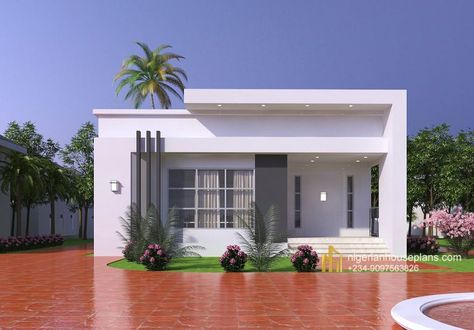 Nigerian House Plans, Modern Bungalow House Plans, Modern Bungalow Exterior, Modern Bungalow House Design, Small Modern House Plans, Bedroom Bungalow, 3 Bedroom Bungalow, Bungalow Floor Plans, Small House Design Exterior