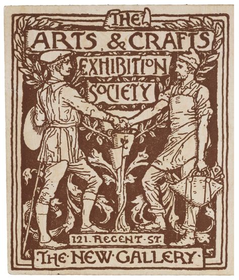 The Arts & Crafts Movement. Detail from a season ticket for The Arts & Crafts Exhibition Society, by Walter Crane, England, UK, Arts And Craft Movements, Crane Art, Tattoo Poster, Tattoo Posters, Bloomsbury Group, Walter Crane, John Ruskin, William Morris Art, Arts And Crafts House