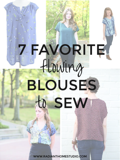 7 Flowing Blouses to Sew | Radiant Home Studio - some of the best indie sewing patterns for loose tops and blouses with patterns suggestions from True Bias, SewDIY, Liesl & Co., Hey June, Whitney Deal, Patterns for Pirates, and Cali Faye Collection Blouse Pattern Free, Diy Clothes Patterns, Patterns For Pirates, Blouse Tops Designs, Flowing Blouse, Sewing Blouses, Sewing Tops, Sew Ins, Tops And Blouses