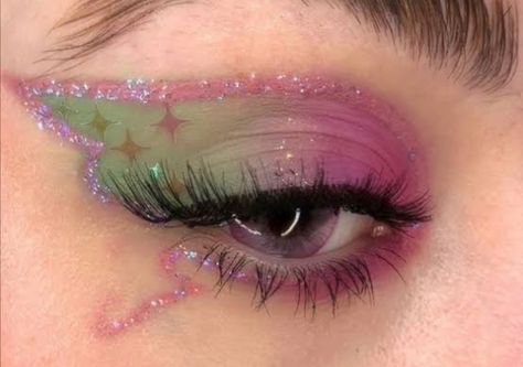 Makeup Ideas Fairy, Purple Fairy Makeup, Fairy Eye Makeup, Fairy Halloween Makeup, Makeup Themes, Monster Makeup, Concert Makeup, Natural Aesthetics, Pink Eye Makeup