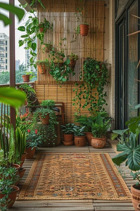 28 Boho Balcony Vibes for a Perfect Outdoor Sanctuary - My Elegant Home Bamboo Balcony Ideas, Apartment Vegetable Garden, Balcony Vibes, Klein Balkon Decor, Boho Balcony Ideas, Boho Balcony, Balcony Decor Ideas, Small Balconies, Apartment Balcony Garden