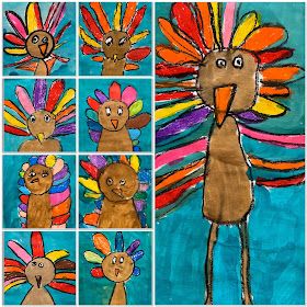 Kim & Karen: 2 Soul Sisters (Art Education Blog): Just Talking Turkeys! Thanksgiving First Grade, Classroom Painting, Turkey Art Projects, Thanksgiving Art Projects, November Art, Turkey Painting, Thanksgiving Crafts Preschool, Turkey Art, Kindergarten Art Projects