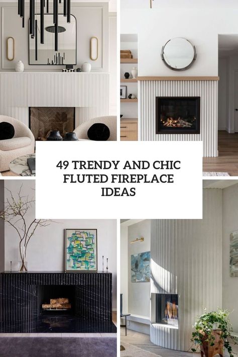 trendy and chic fluted fireplace ideas cover Fluted Marble Fireplace, Fluted Tile Fireplace, Fluted Fireplace Surround, Fluted Fireplace, Fluted Marble, Minimalist Fireplace, Double Sided Fireplace, Neutral Furniture, Black And White Pillows