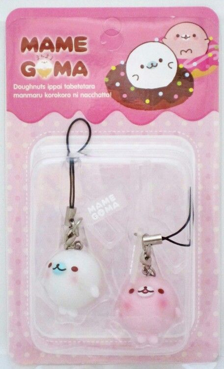 Mamegoma doughnut squishies I want them soo badly... T- T Mamegoma Keychain, Cute Squishies, Hello Kitty Items, Fluffy Animals, Cute Keychain, Cute Little Things, Cute Charms, Clay Charms, Cute Toys