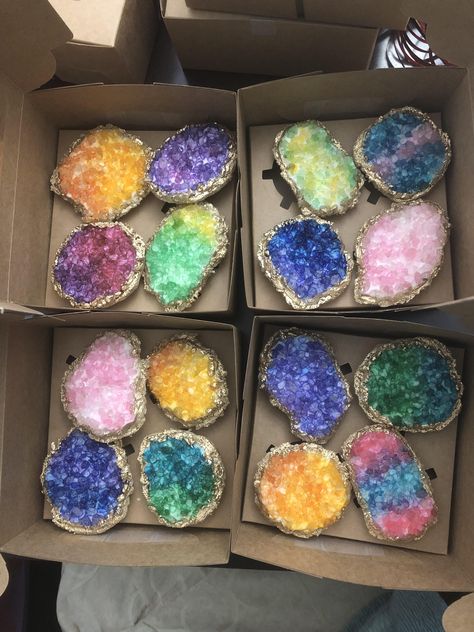 [Homemade] Geode Cookies Geology Party Decorations, Gemstone Cake Ideas, She’s A Gem Party Theme, Geode Birthday Party Decorations, Rock And Mineral Birthday Party, Geode Themed Birthday Party, Geology Party Ideas, Geode Party Theme, Gem Mining Birthday Party